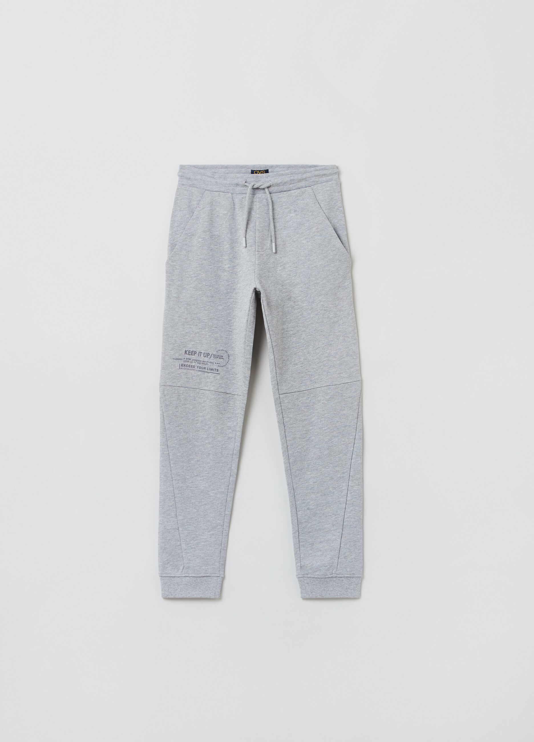 Fleece joggers with zip and pockets