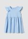Light blue pure cotton baby girl dress, regular fit with ruffles_0