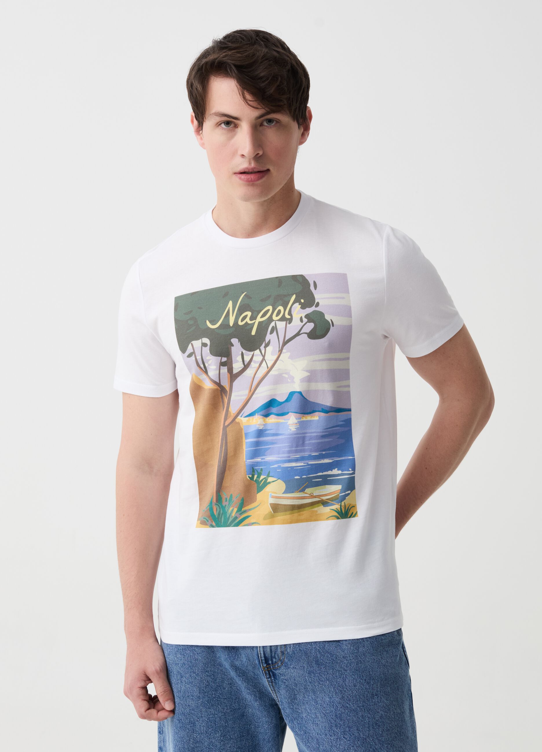 Camiseta de algodón con estampado Napoli