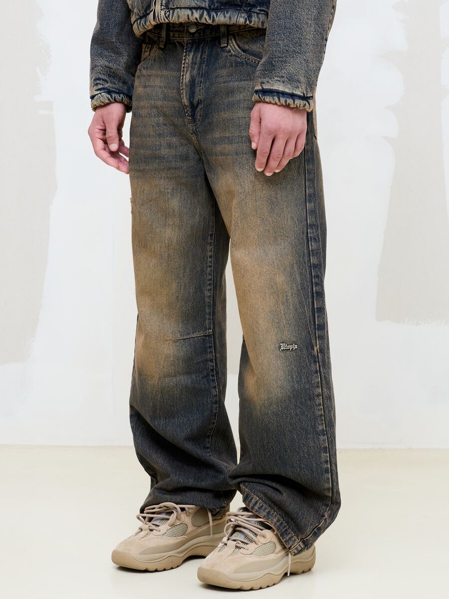 Wide Leg Denim Vintage Dark Blue_2
