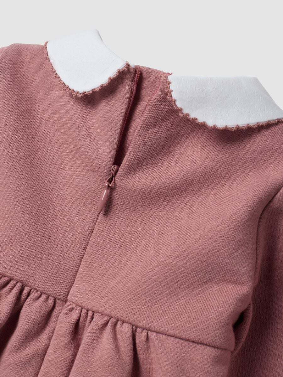Vestido rosa em algod&atilde;o org&acirc;nico puro com bordado Aristogatos para beb&eacute; menina_3
