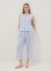 Light blue sleeveless pure cotton pyjama top with buttons_1