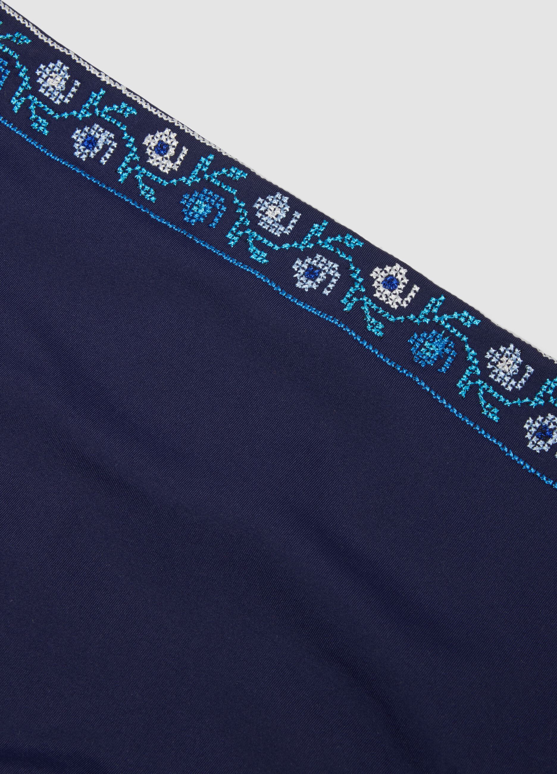 Blaue Bikinihose aus Stretchmaterial