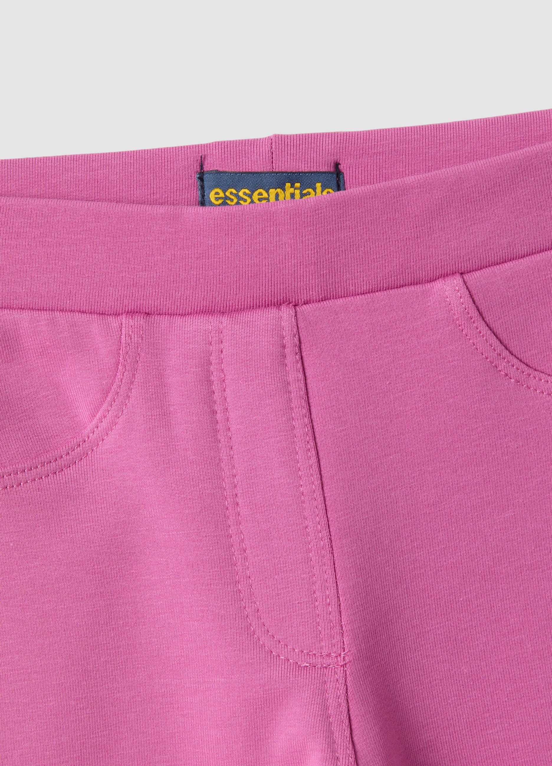 Rosa Flared-Treggings aus elastischer Bio-Baumwolle