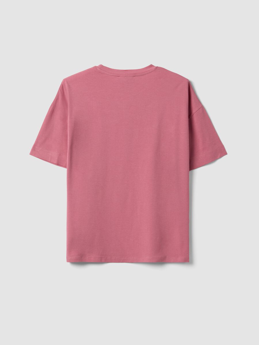 Pink crew-neck T-shirt in stretch cotton-modal blend, regular fit_6