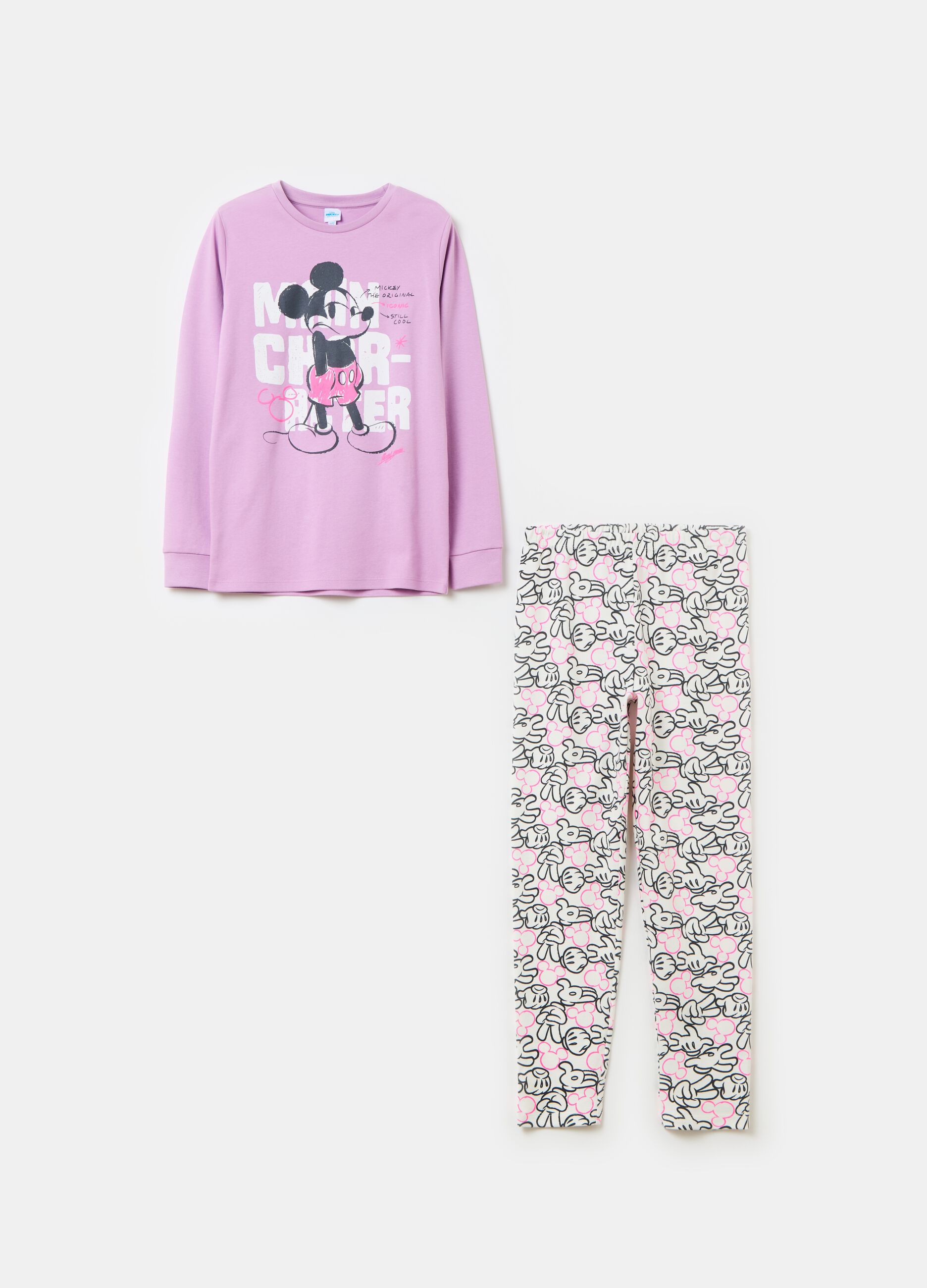 Pijama de algodón orgánico estampado Mickey