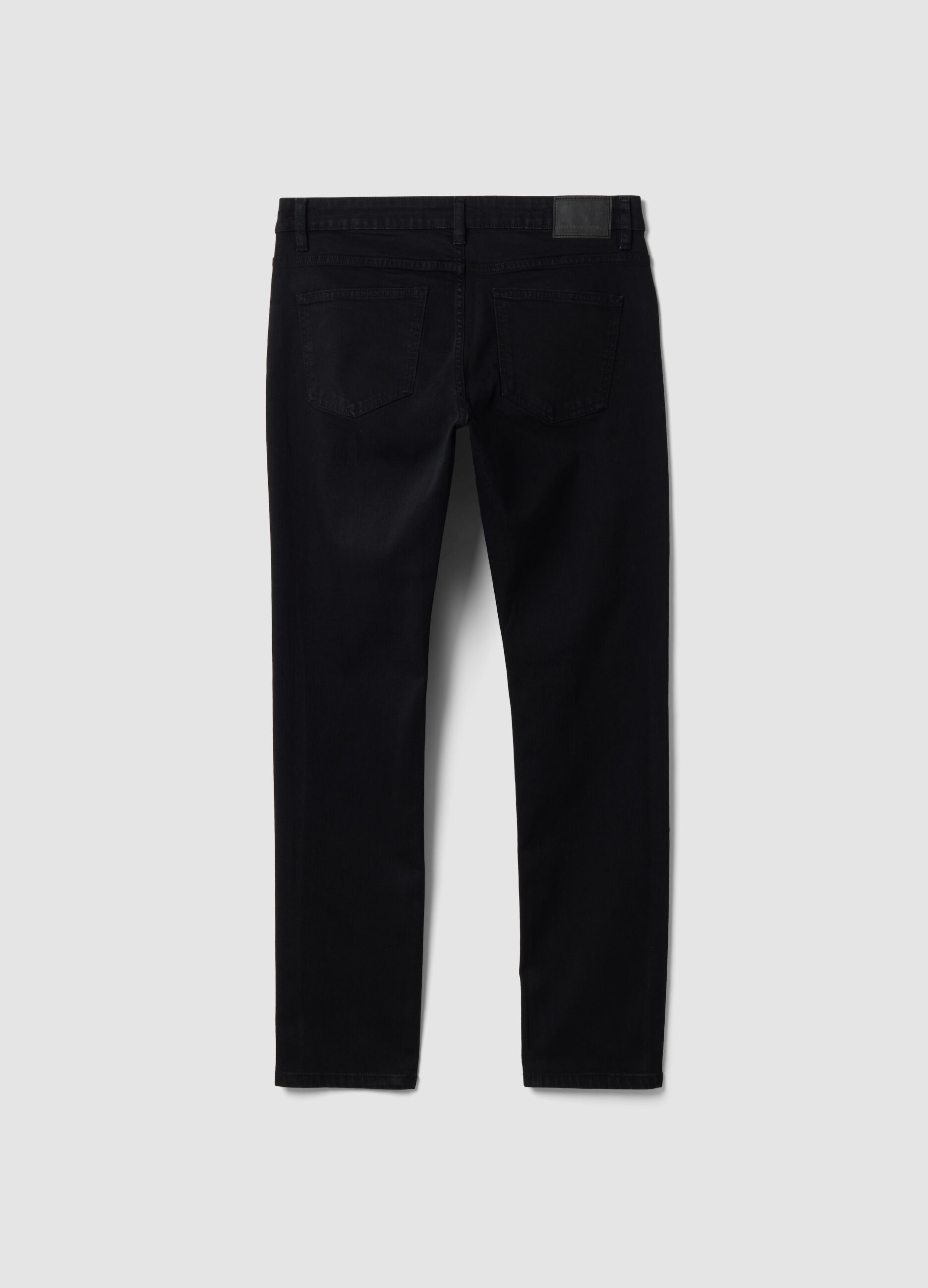 Black stretch cotton slim-fit denim jeans