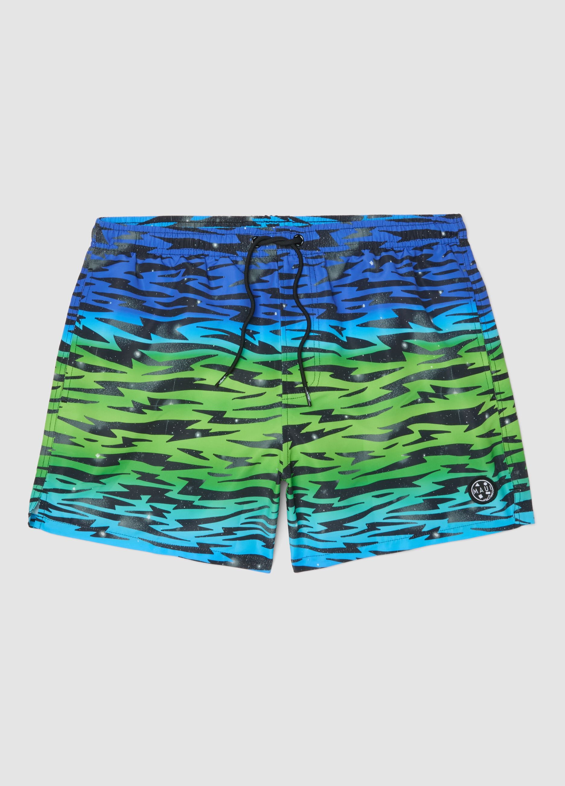 Multicolour patterned swim shorts
