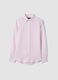 Camisa de puro linho com riscas brancas e rosas, ajuste regular_4