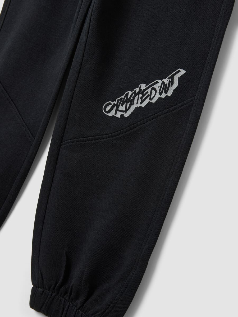 Pantaloni jogger neri in puro cotone_1