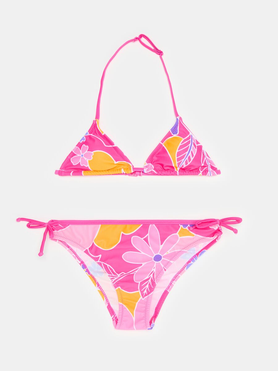 Floral bikini with logo print_0
