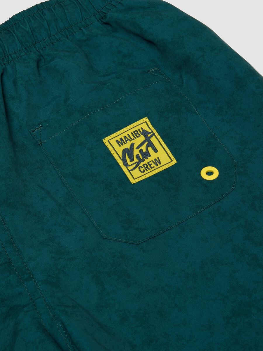 Short de bain vert &agrave; imprim&eacute; graphique_3