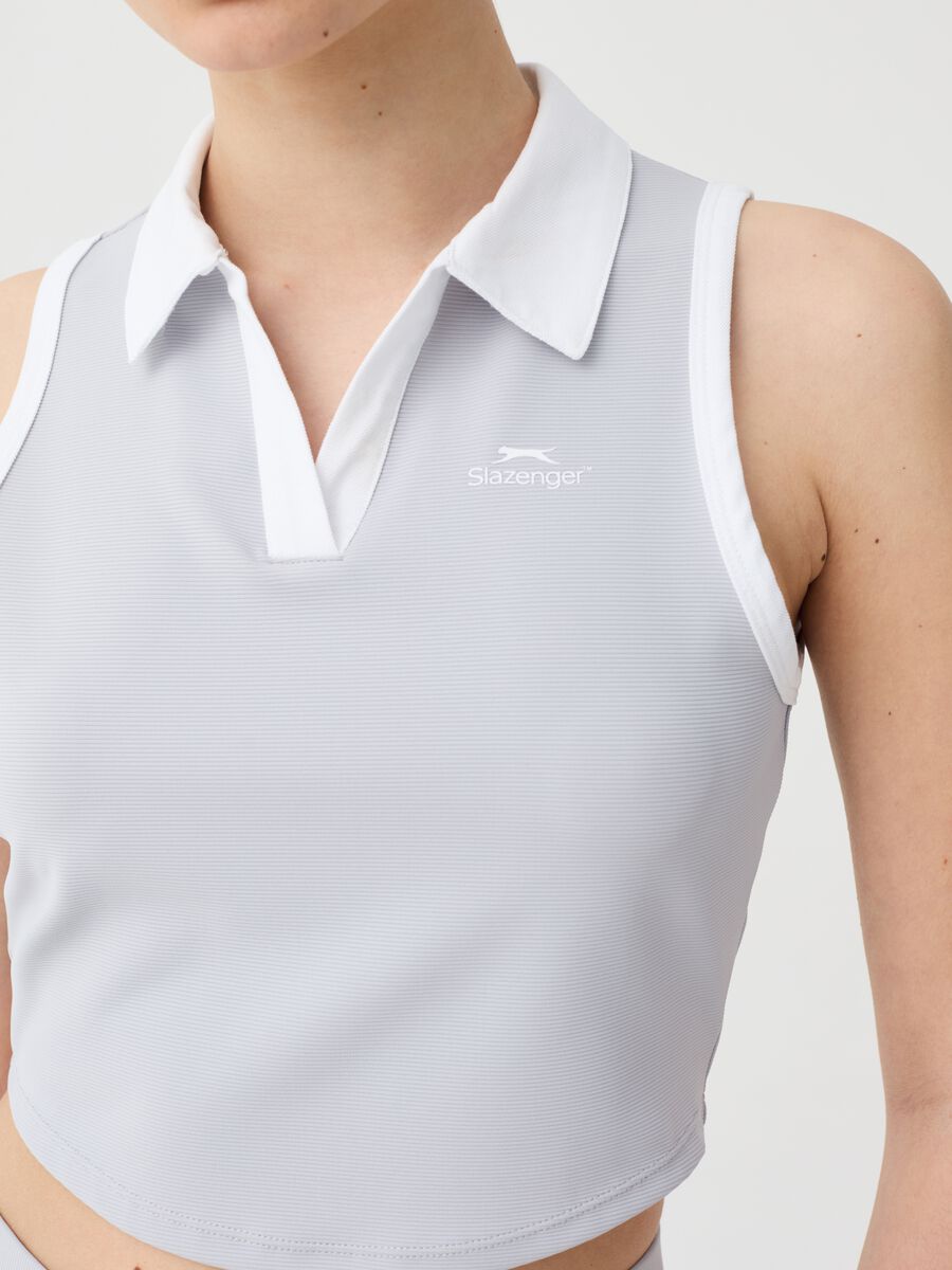 Camiseta de tirantes de tenis con cuello tipo polo Slazenger_1