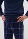 Blue check regular fit fleece pyjamas_3