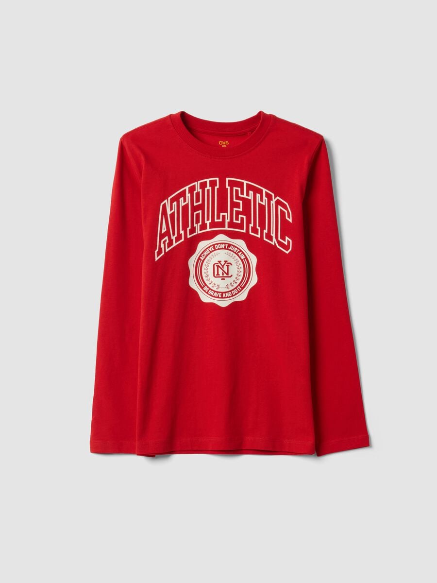 Red organic cotton graphic-print T-shirt for boys_3