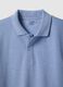 Short-sleeve light blue polo shirt in pure cotton_5