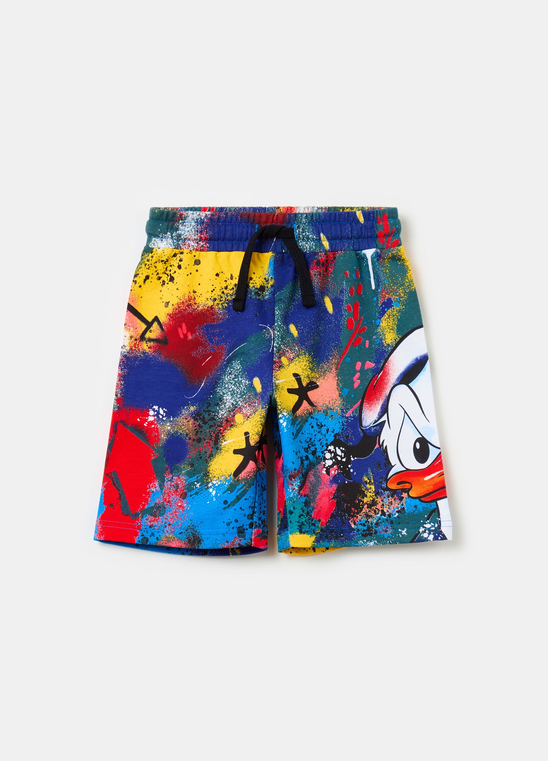 Fleece Bermuda shorts with Donald Duck 90 print