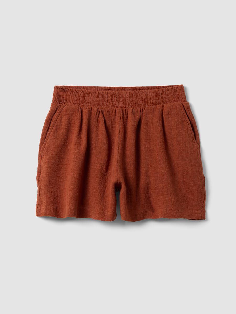 Braune Shorts aus reiner Baumwolle_0