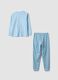 Light blue organic cotton crew-neck pyjamas for boys_1