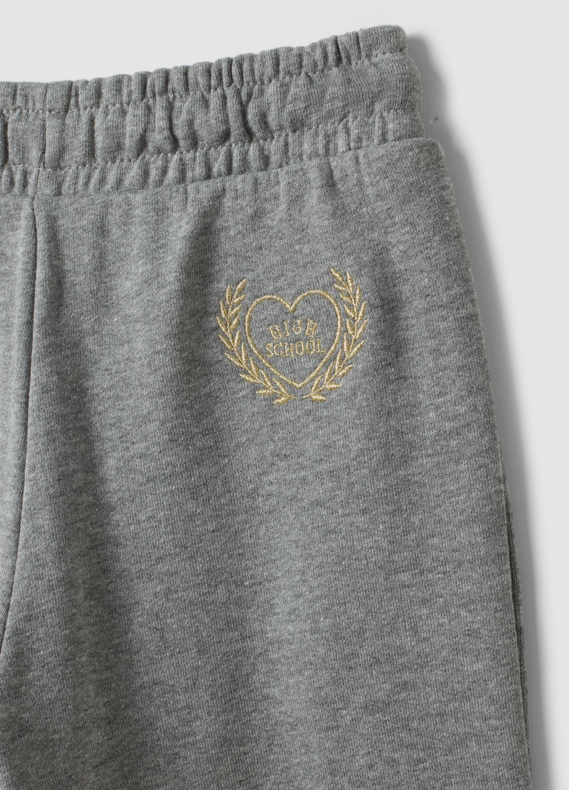 Pantaloni culotte grigi in misto cotone e viscosa per bambina