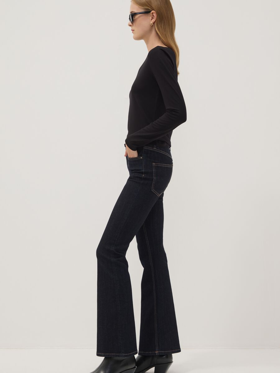 Blue flared stretch-cotton jeans_2
