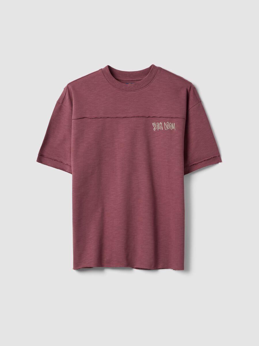 Red short-sleeve pure cotton oversized T-shirt for boys_3