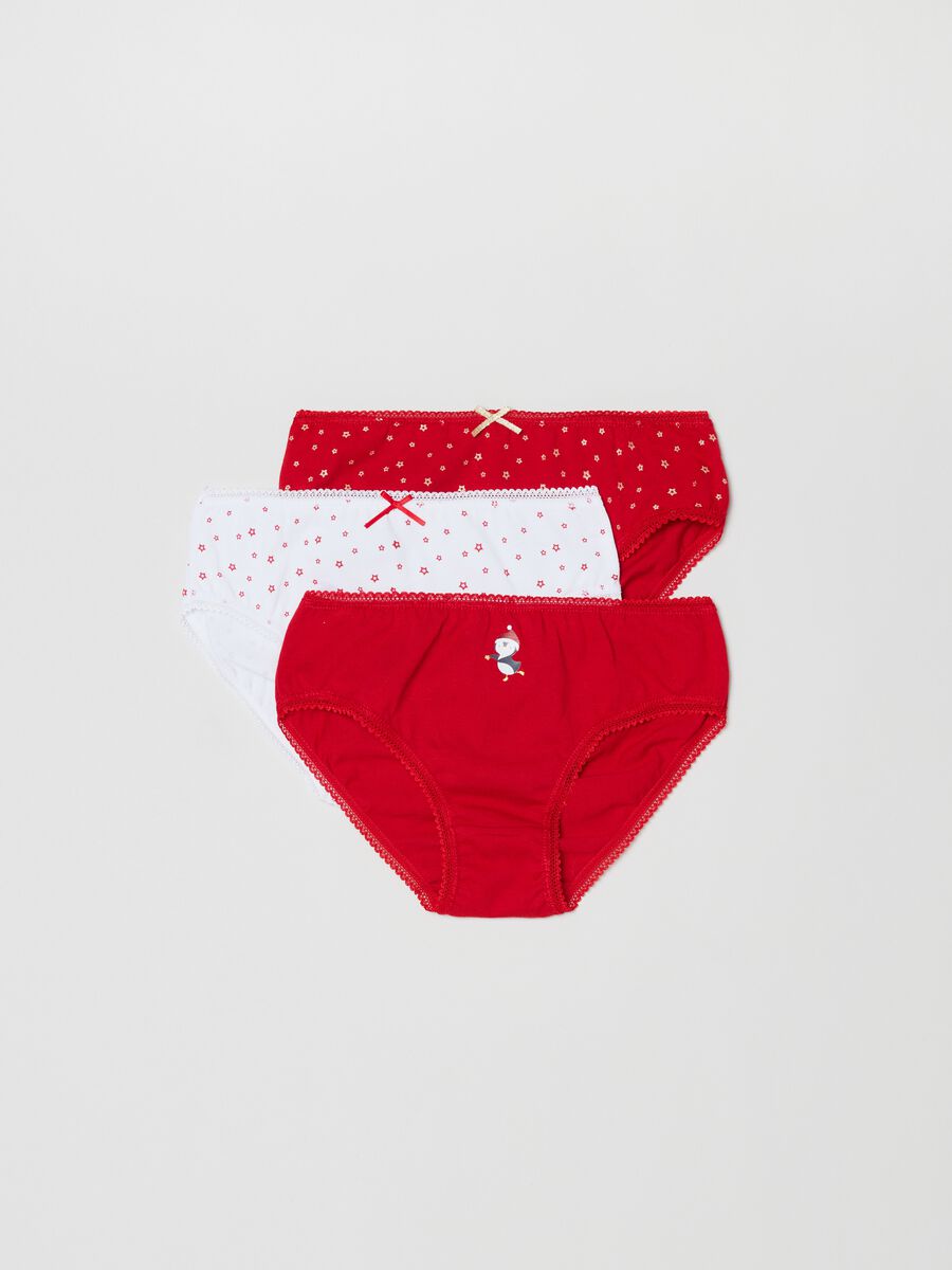 Three-pack briefs in cotton with Christmas pattern_0