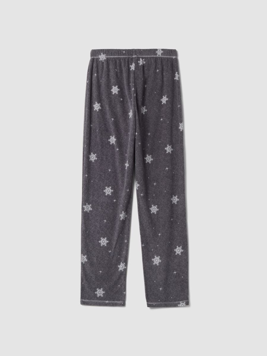 Dark grey marl snowflake print regular-fit pyjama trousers_2