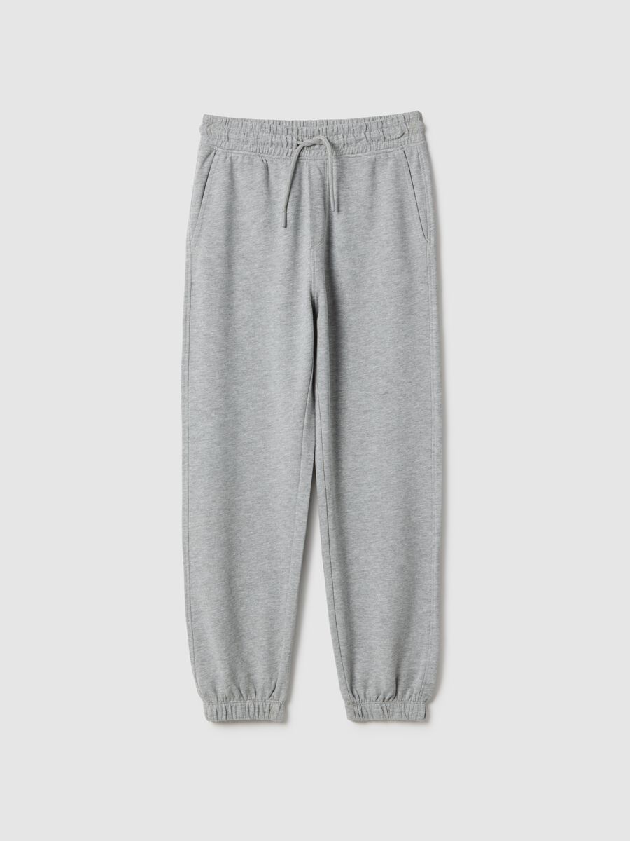Boys' Regular Fit Grey Cotton and Viscose Blend Jogger Trousers_3