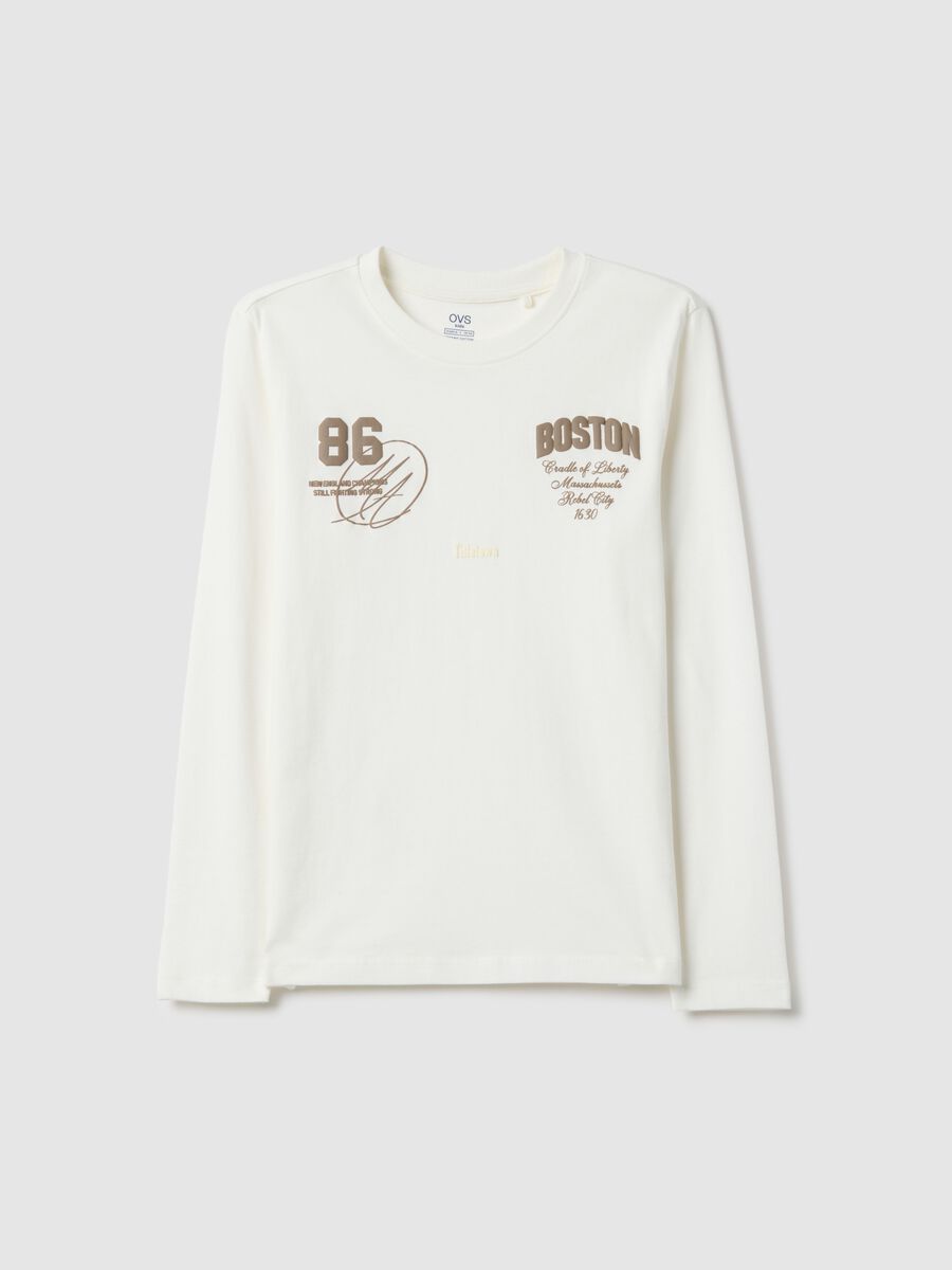 White pure cotton regular fit t-shirt for boys_3