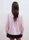 Camicia rosa in cotone elasticizzato a righe con fiocco over fit_3