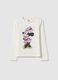 Wei&szlig;es M&auml;dchen T-Shirt aus elastischer Baumwolle mit Minnie, normaler Passform_0