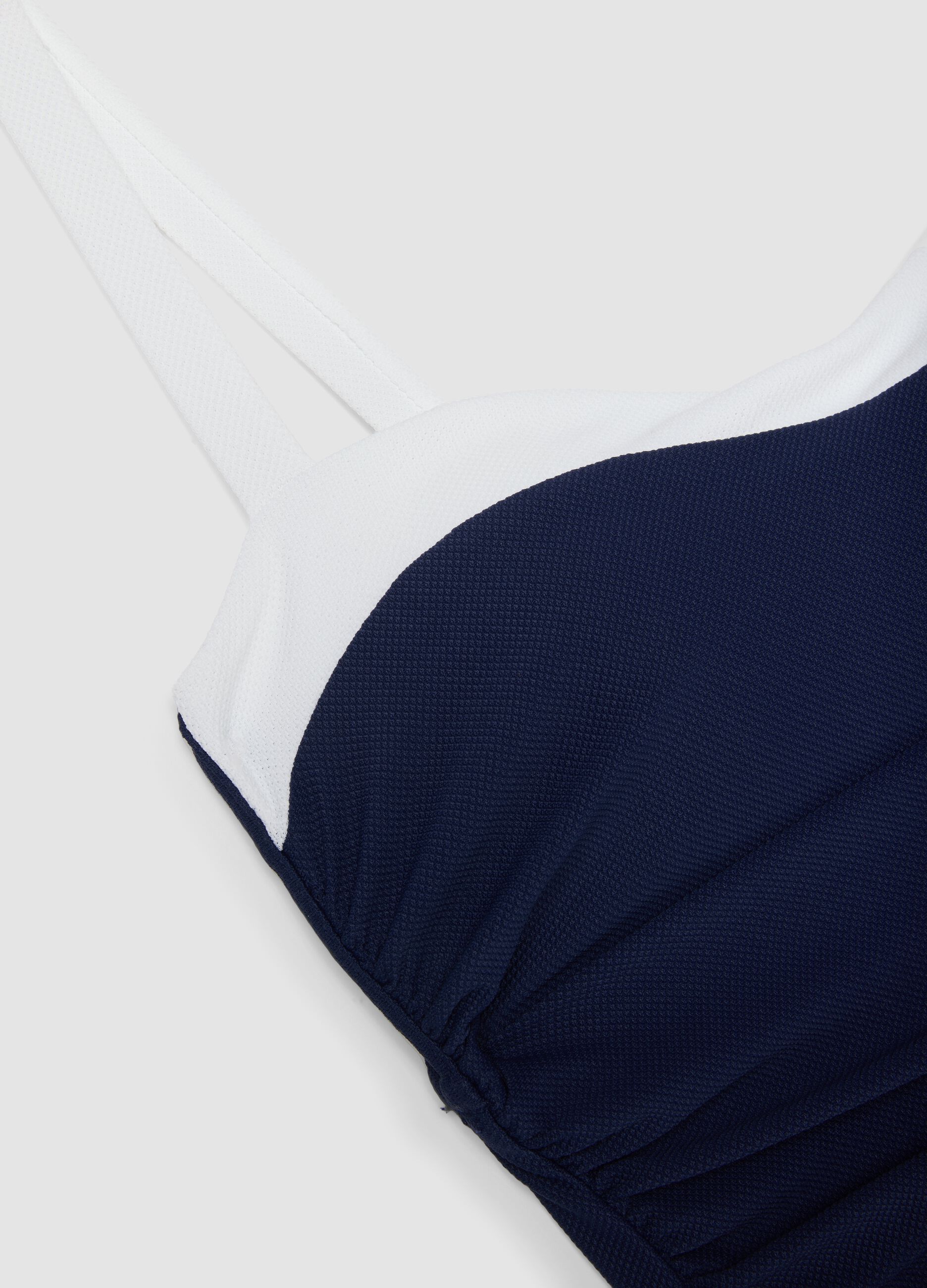 Blue and white stretch fabric swimsuit