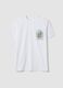 Weisses T-Shirt aus reiner Baumwolle mit Print, Regular Fit_4