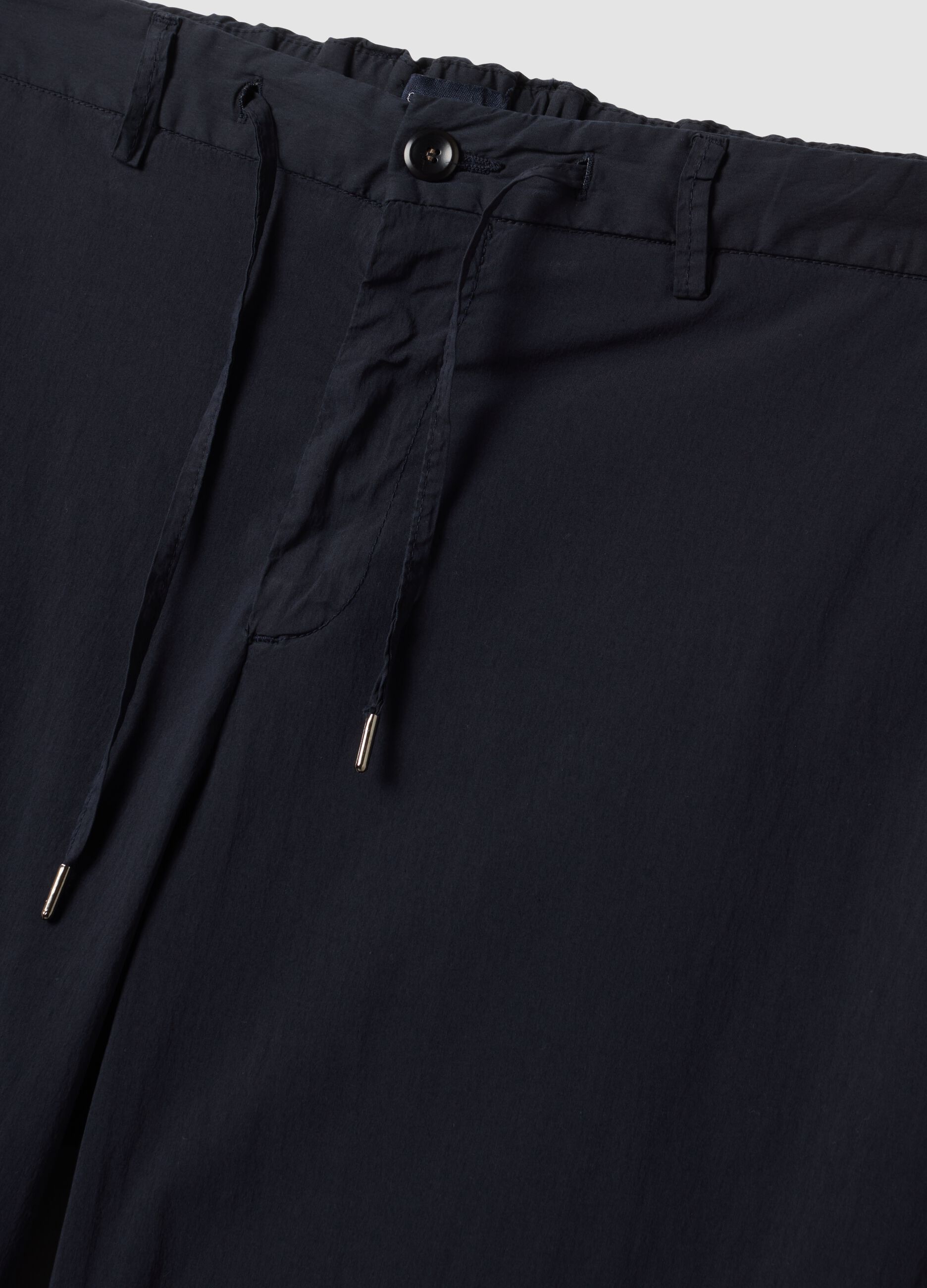 Blue stretch cotton chino trousers