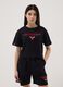 Girls' pure black cotton relaxed fit Chicago Bulls T-shirt_0