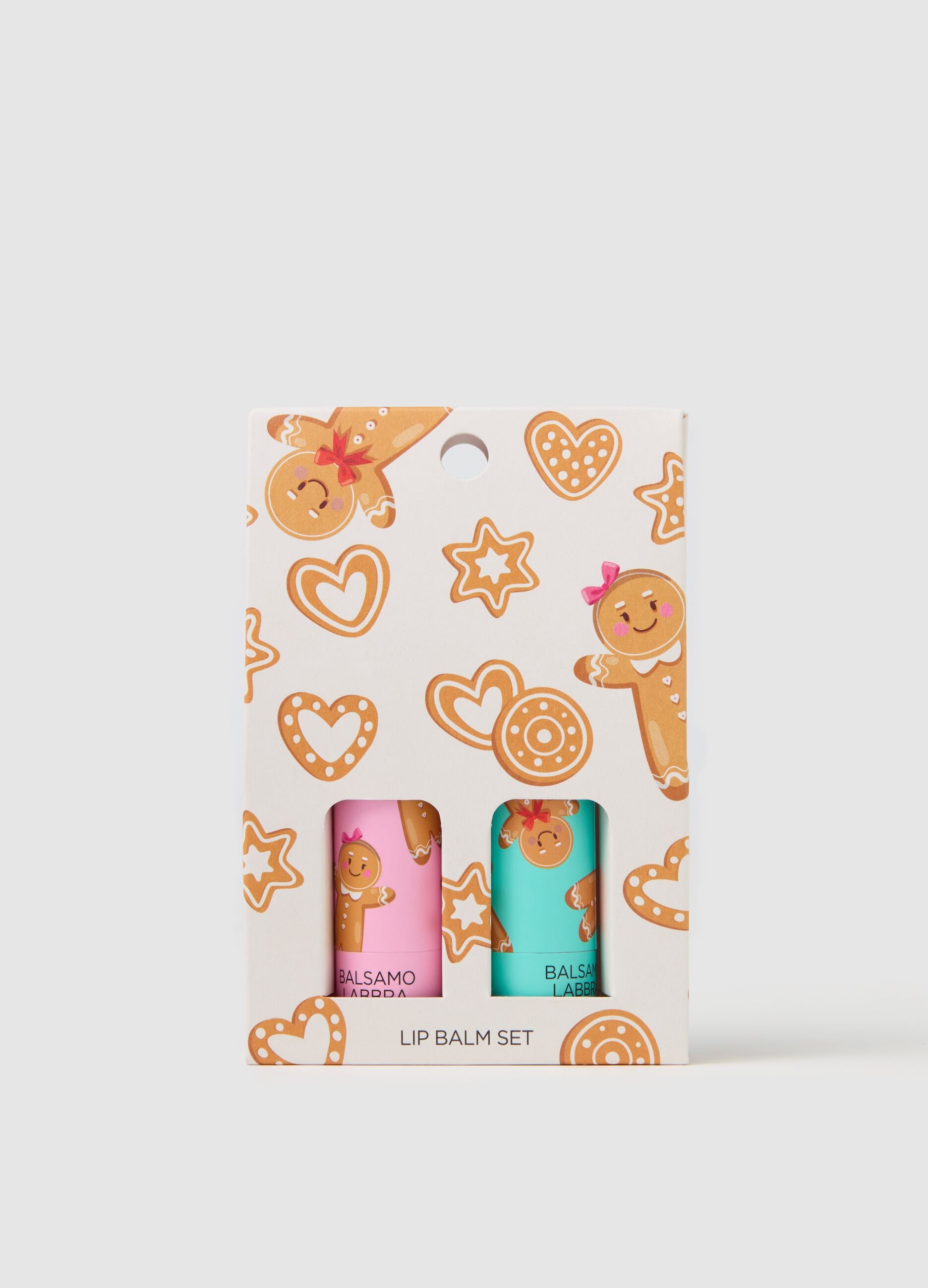 Gourmand lip balm kit. Gingerbread + Ginger Pink