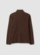 Felpa marrone con colletto e zip regular fit in pile_2