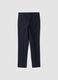 Slim-fit blue formal stretch cotton trousers_2