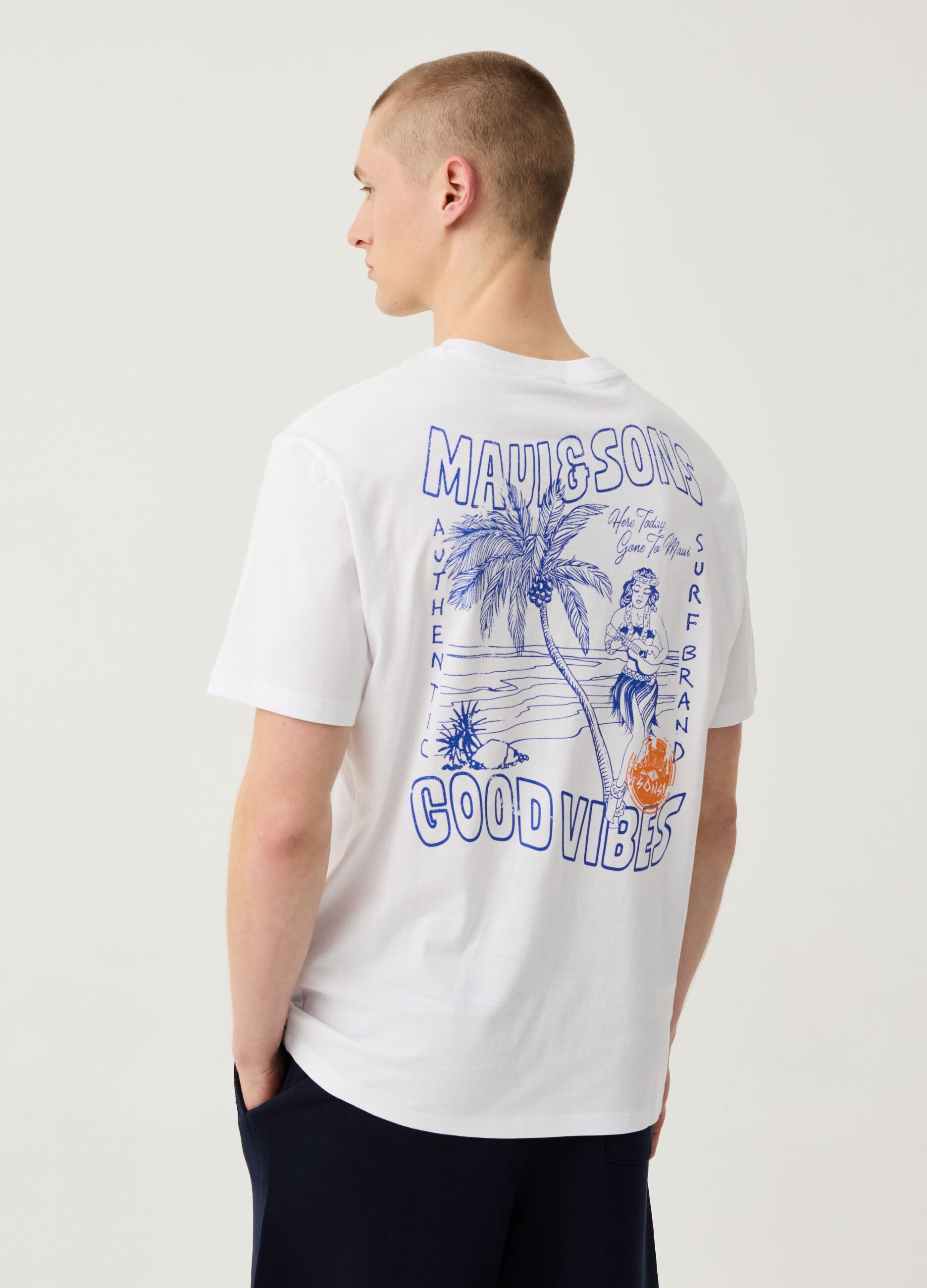 T-shirt with Hawaiian surf print