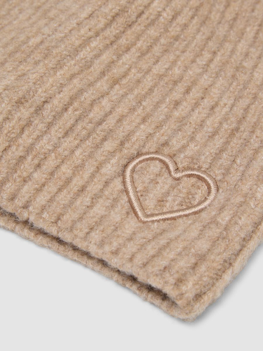 Set beige in lana elasticizzato con cappello e scaldacollo_2
