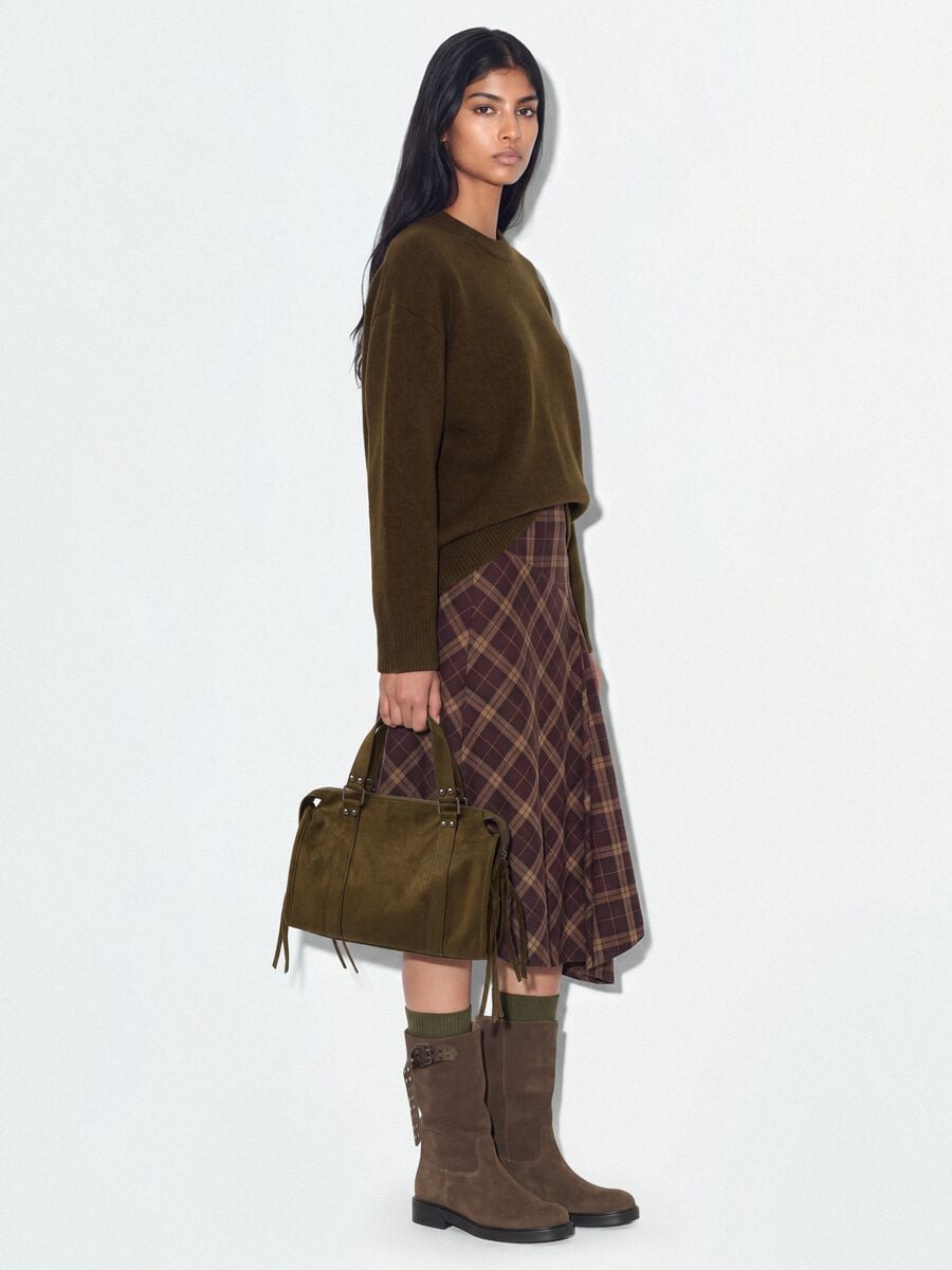 Green stretch wool crew-neck jumper_0