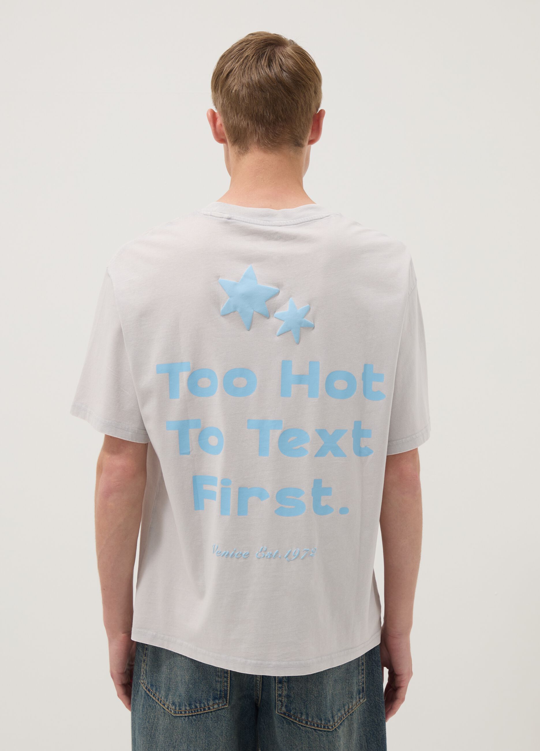 Grey short-sleeve pure cotton T-shirt