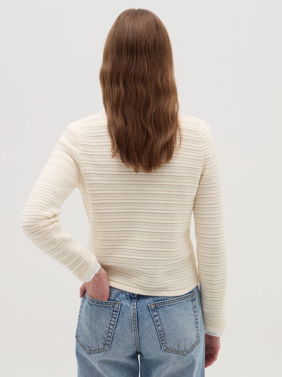 Cardigan with openwork design_2