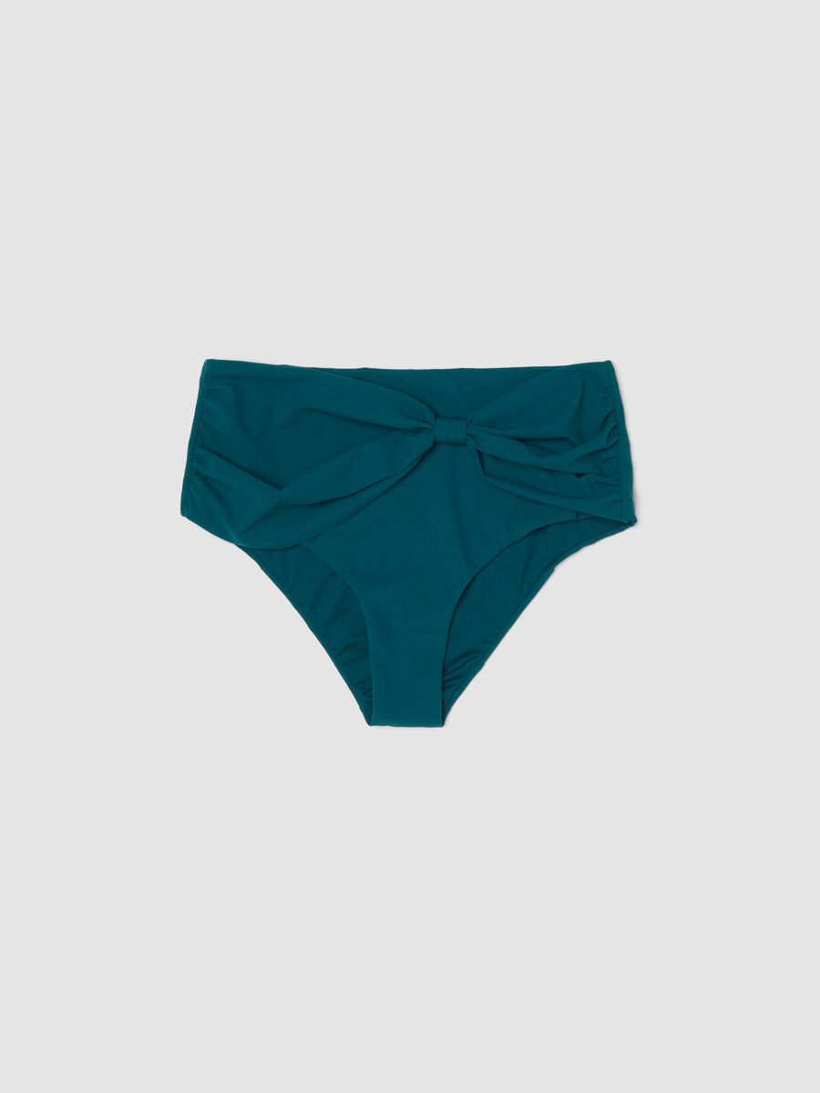 Green bikini bottoms with centre knot in stretchy shaping fabric_4