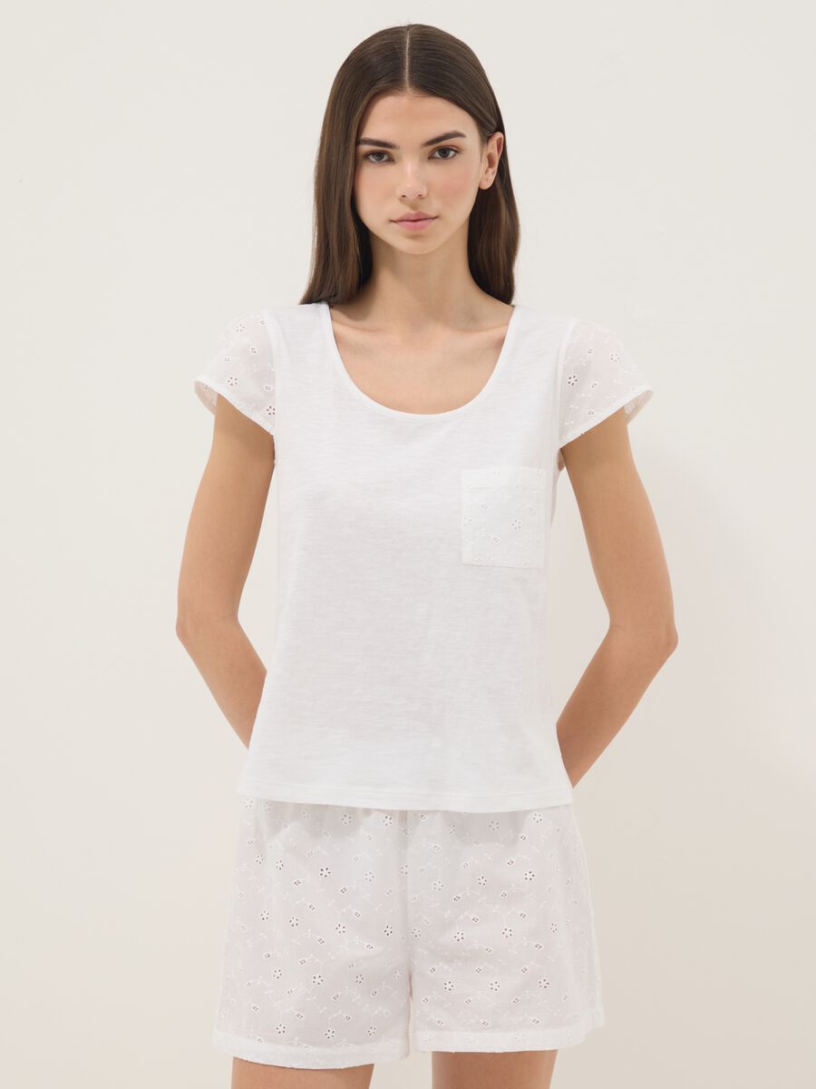 Wei&szlig;er Pyjama aus Bio-Baumwolle_1