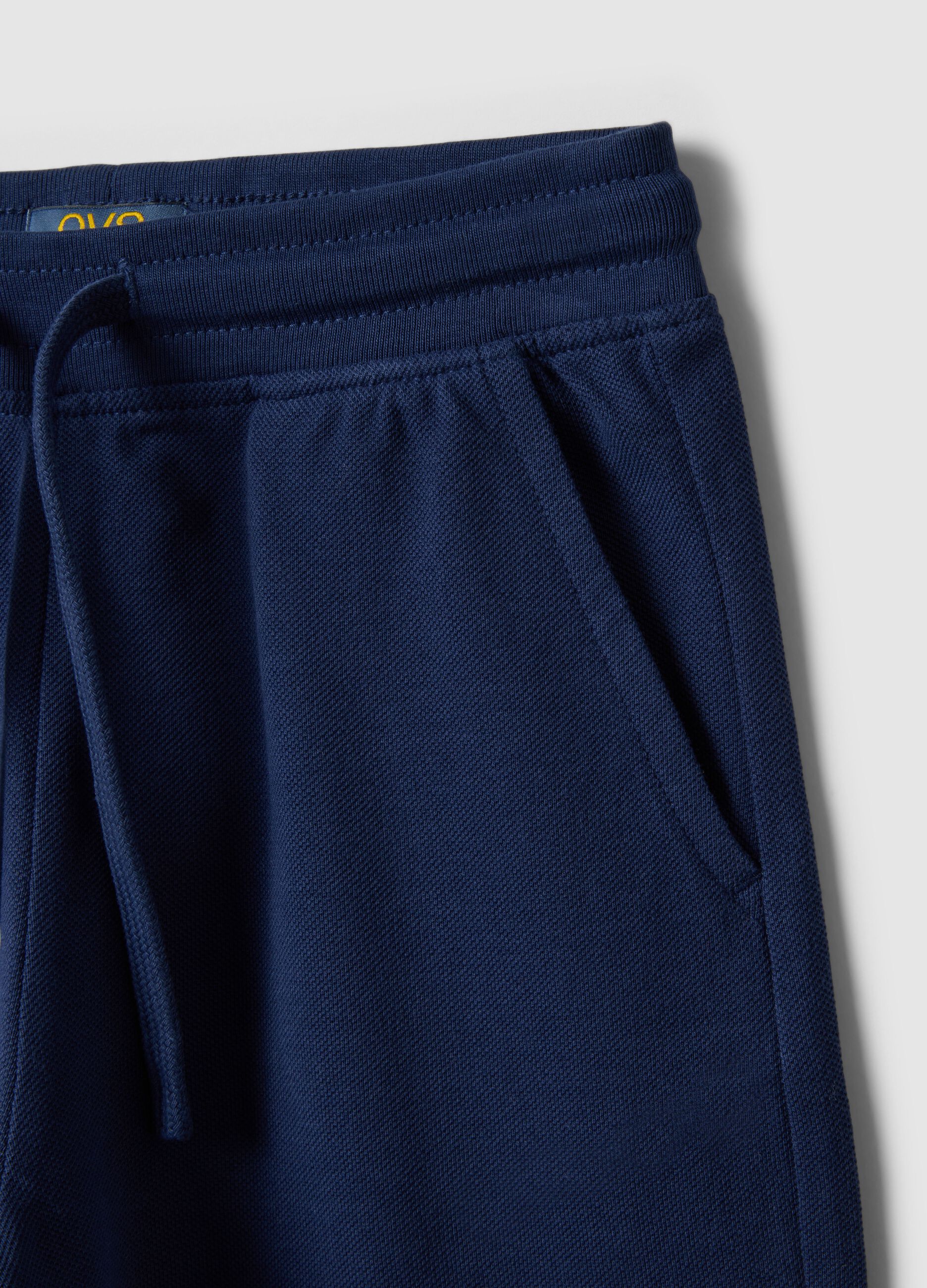 Children's regular fit blue pure cotton shorts