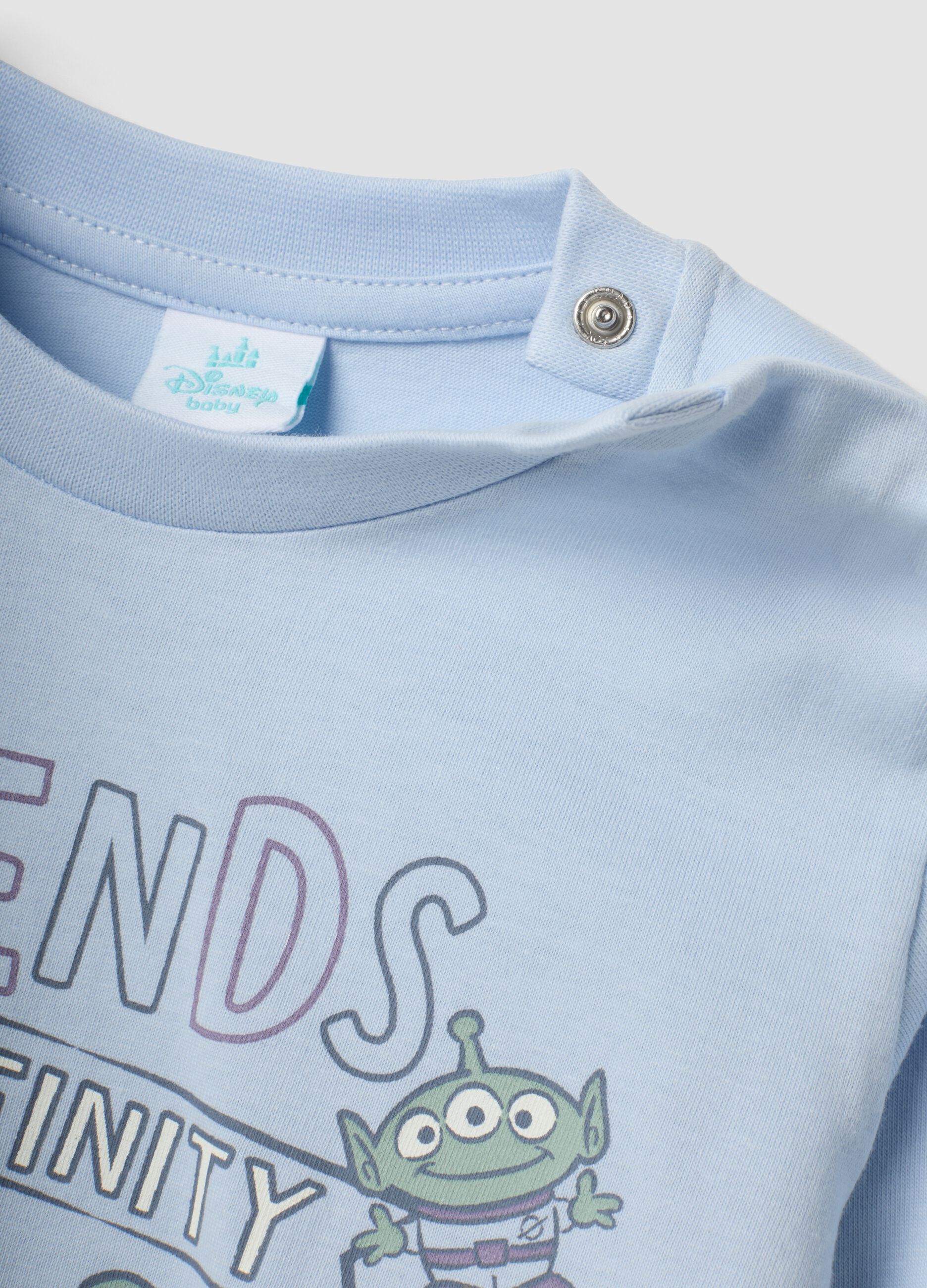 Hellblauer Toy Story Schlafanzug aus reiner Bio-Baumwolle f&uuml;r Baby und Kleinkind