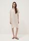 Beige pure linen dress with patch pockets, regular fit_1