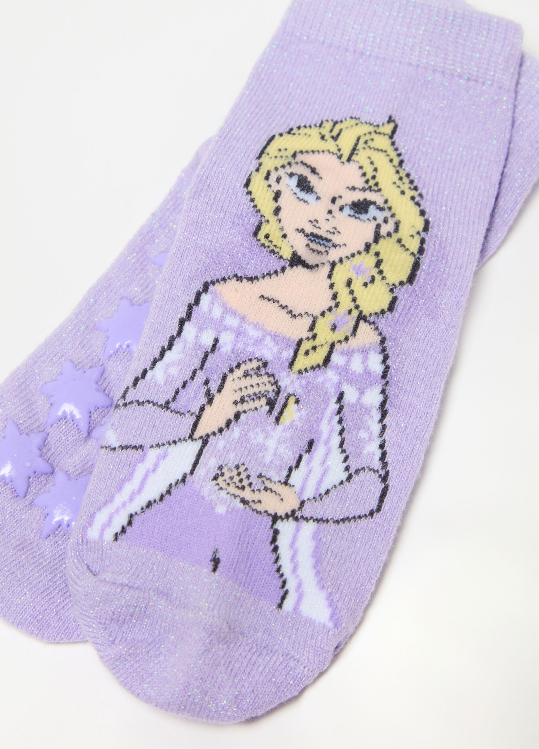 Two-pair pack Elsa slipper socks in organic cotton